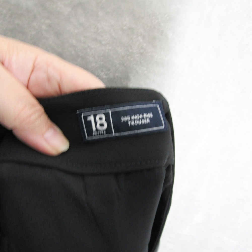 Gap 365 High Rise Trouser Black Wide Leg Pleated Pants Women 18 Petite Plus Size - Picture 5 of 14